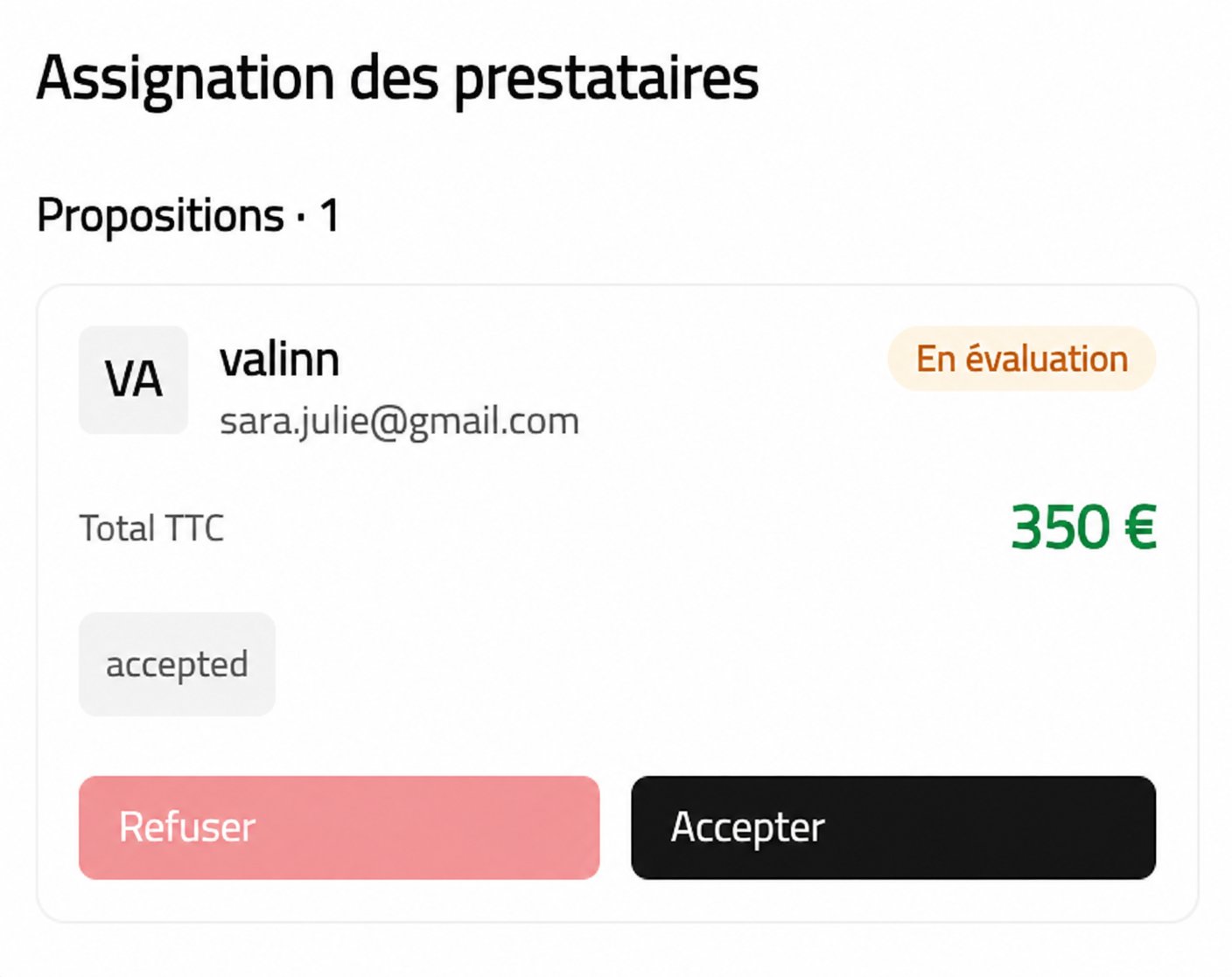 Liste des interventions avec filtres
