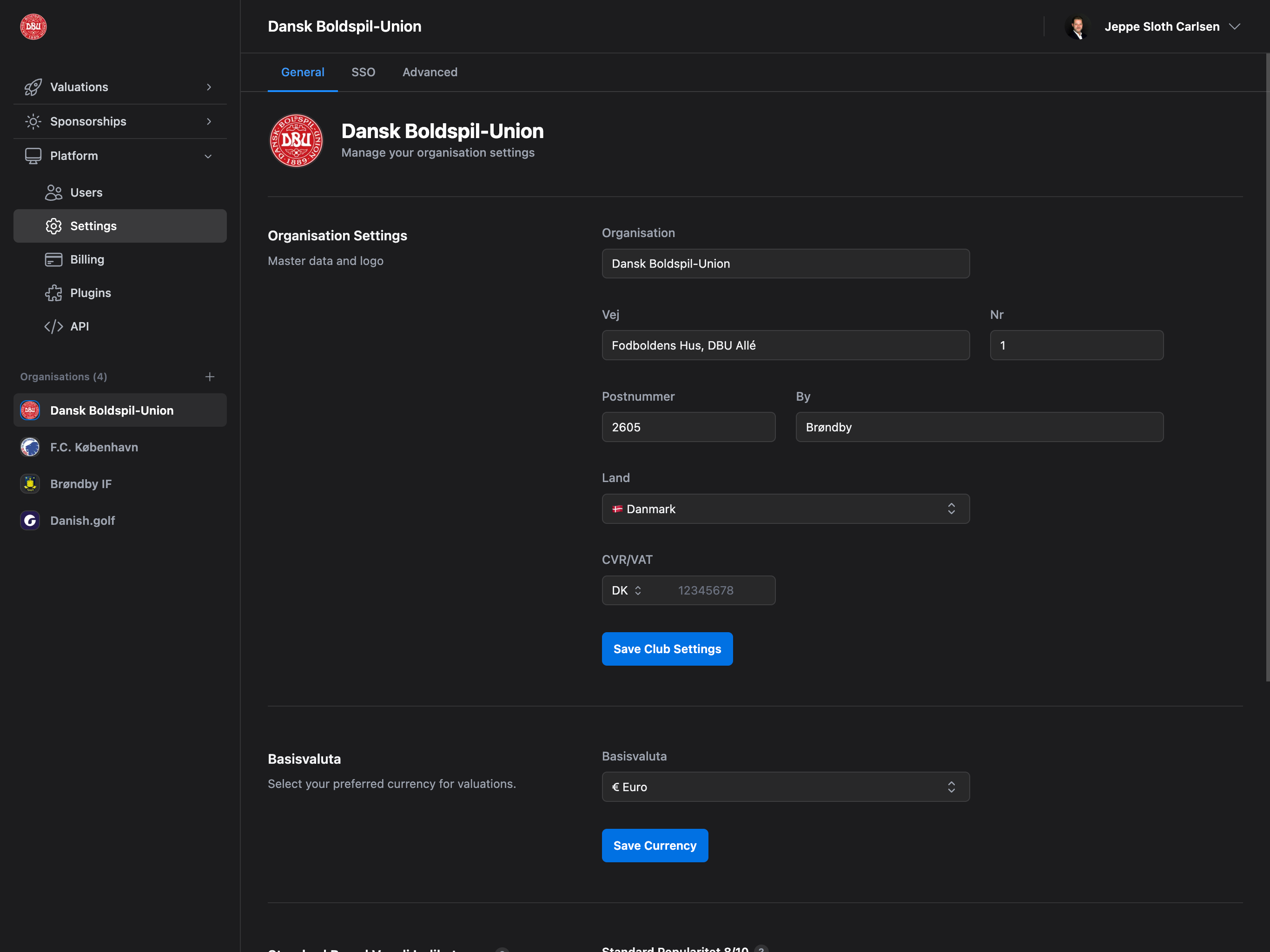 Organization Settings