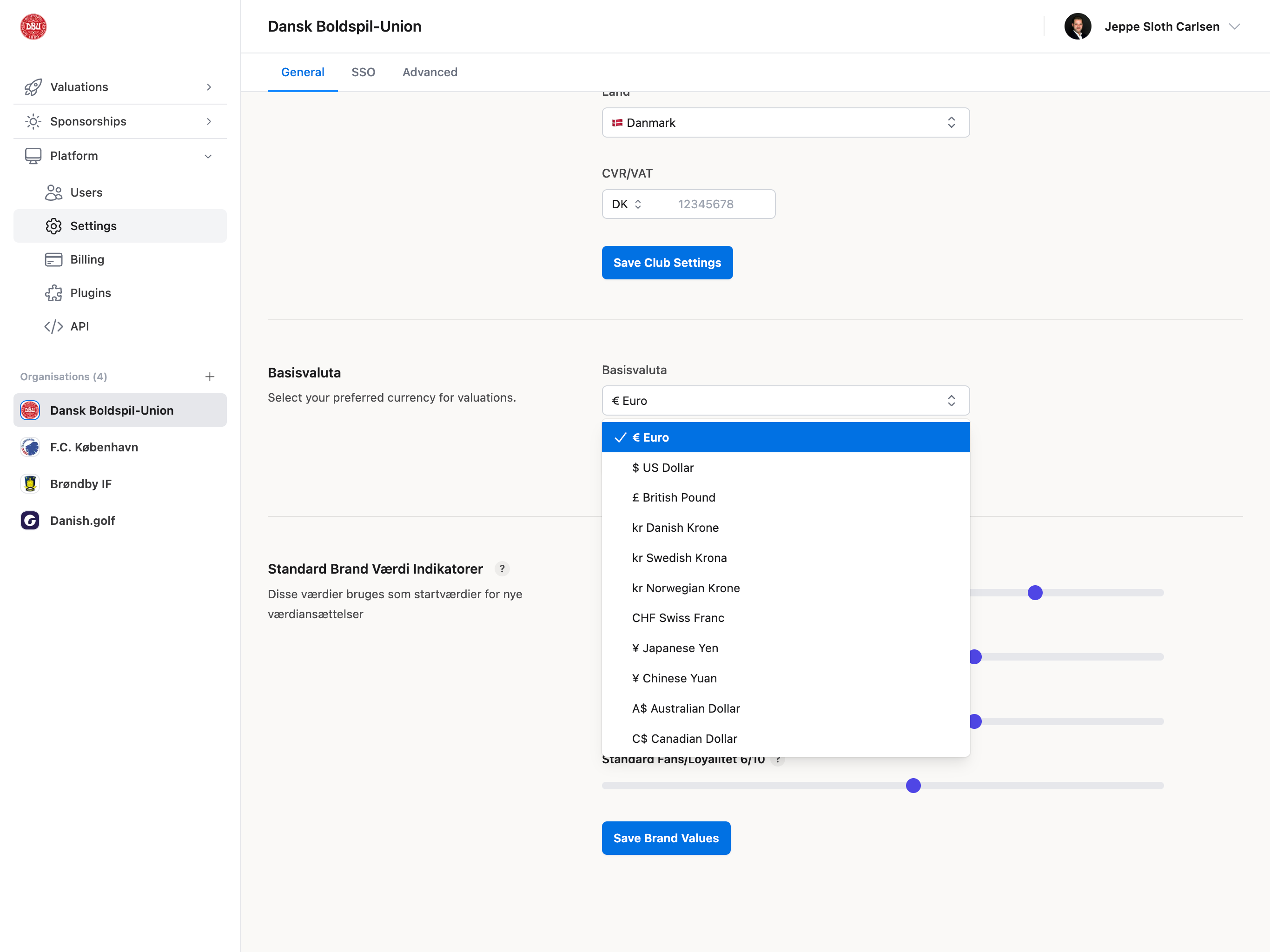 Base Currency Settings