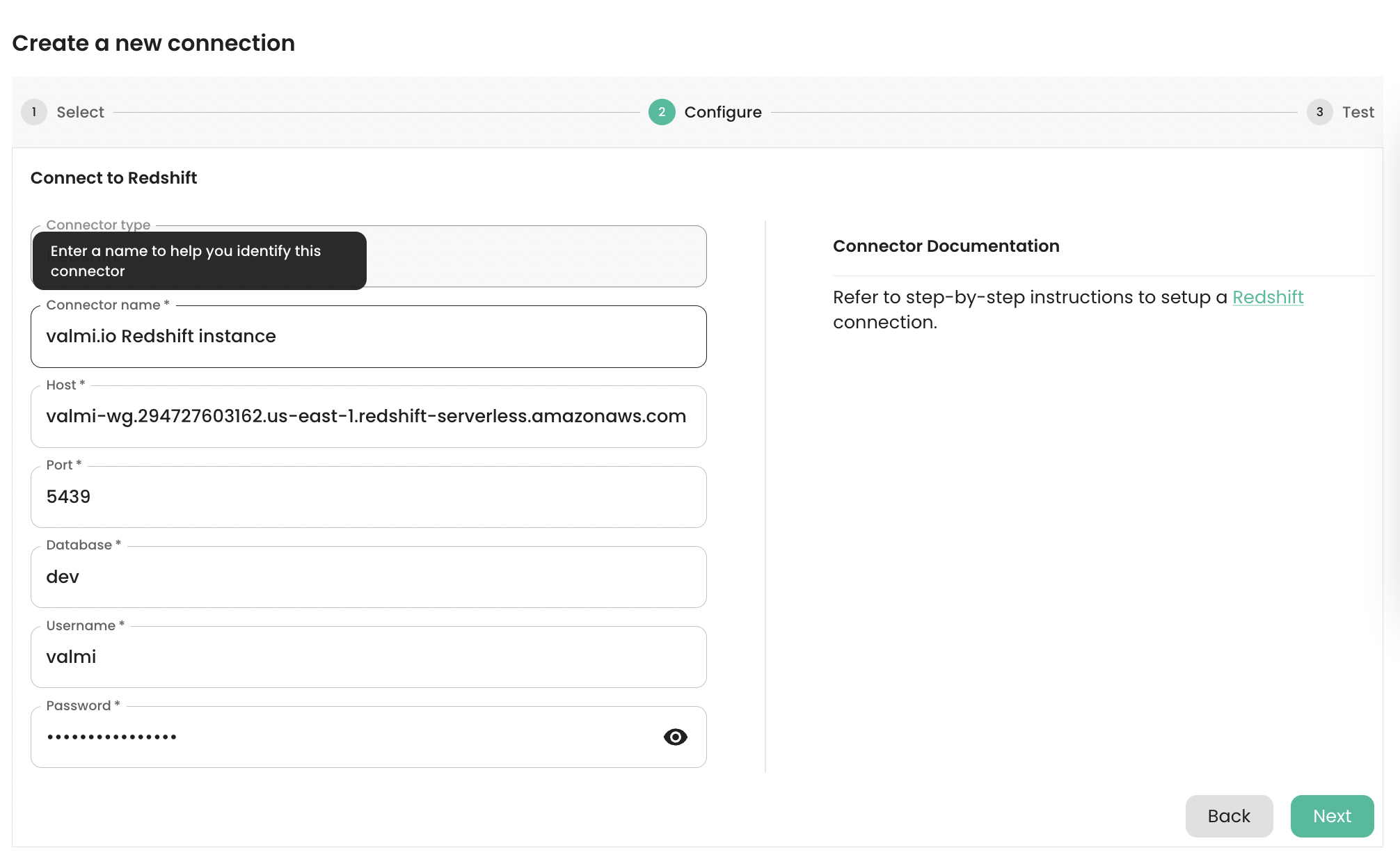 Redshift Configuration Details