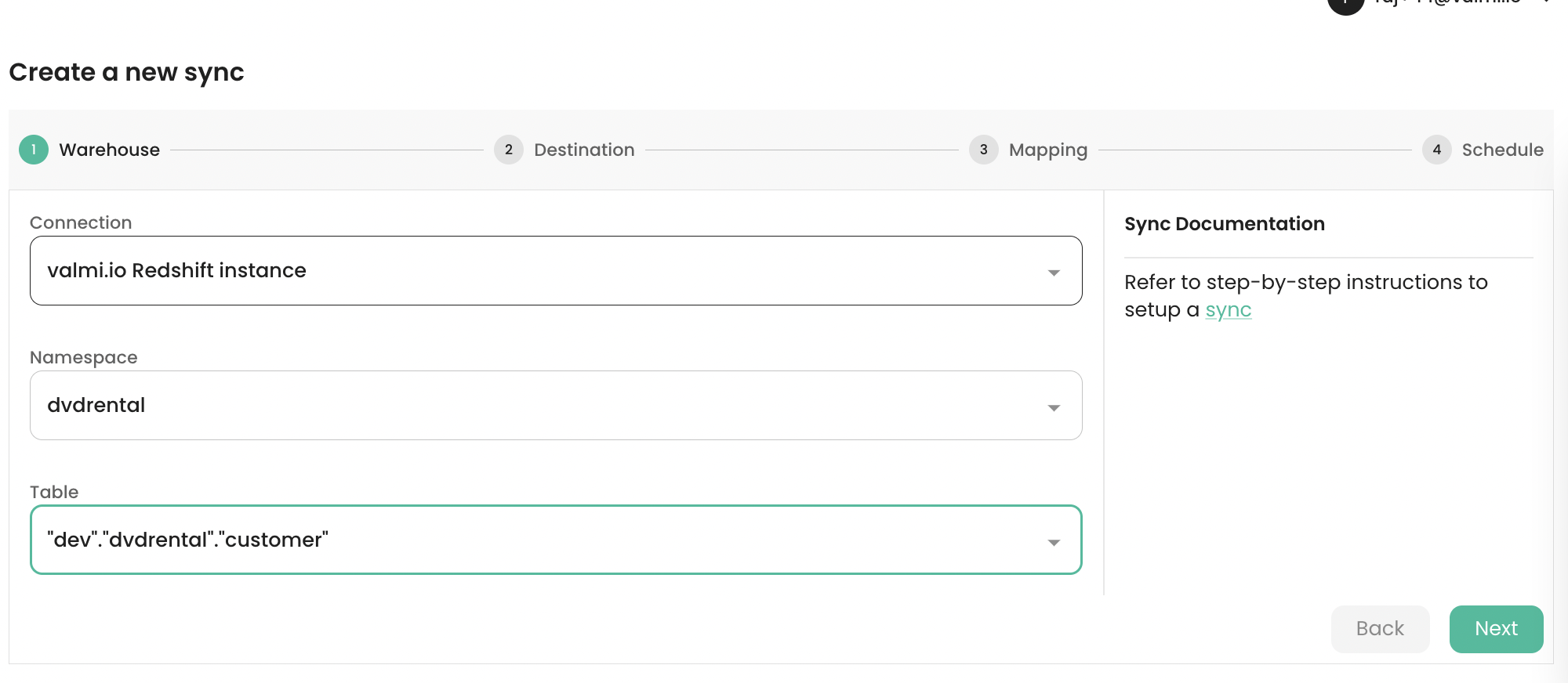 Redshift Table Selection