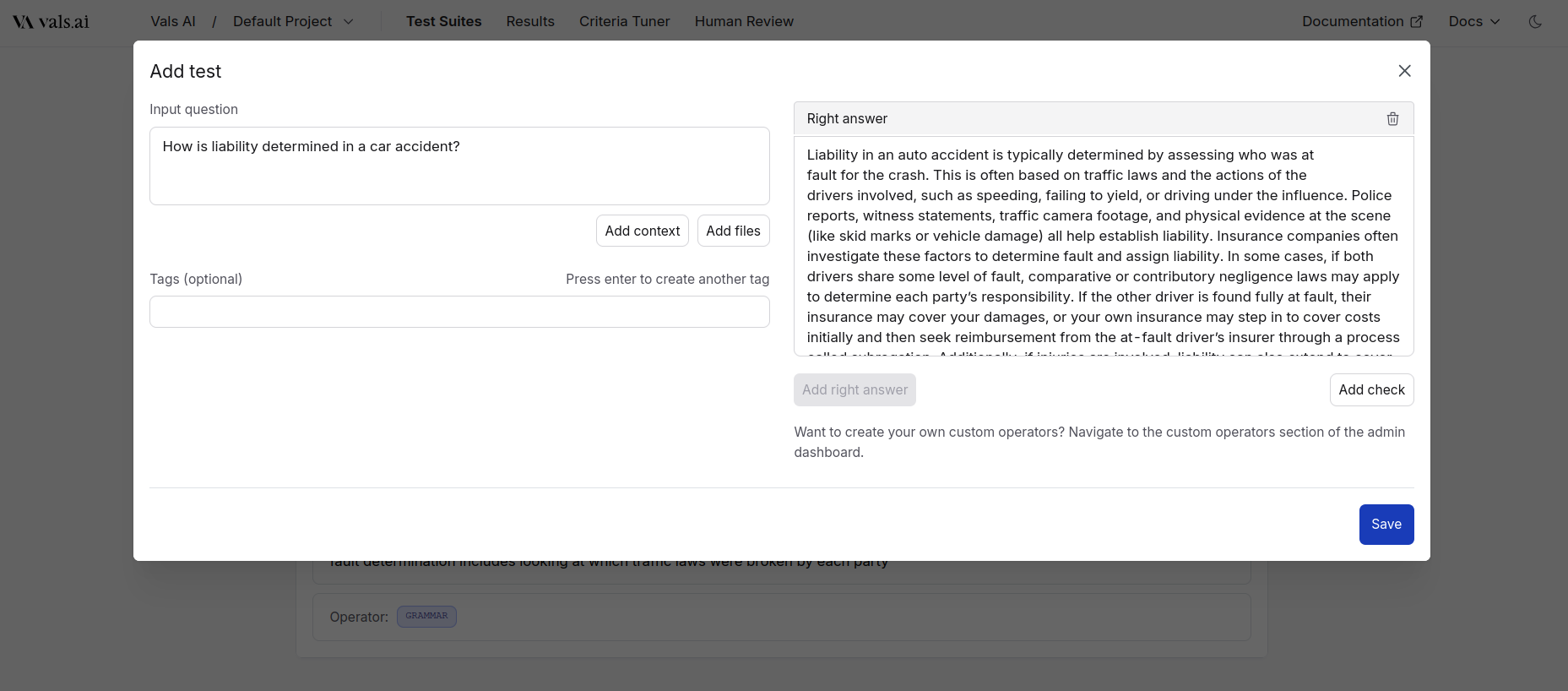 Right Answer Example