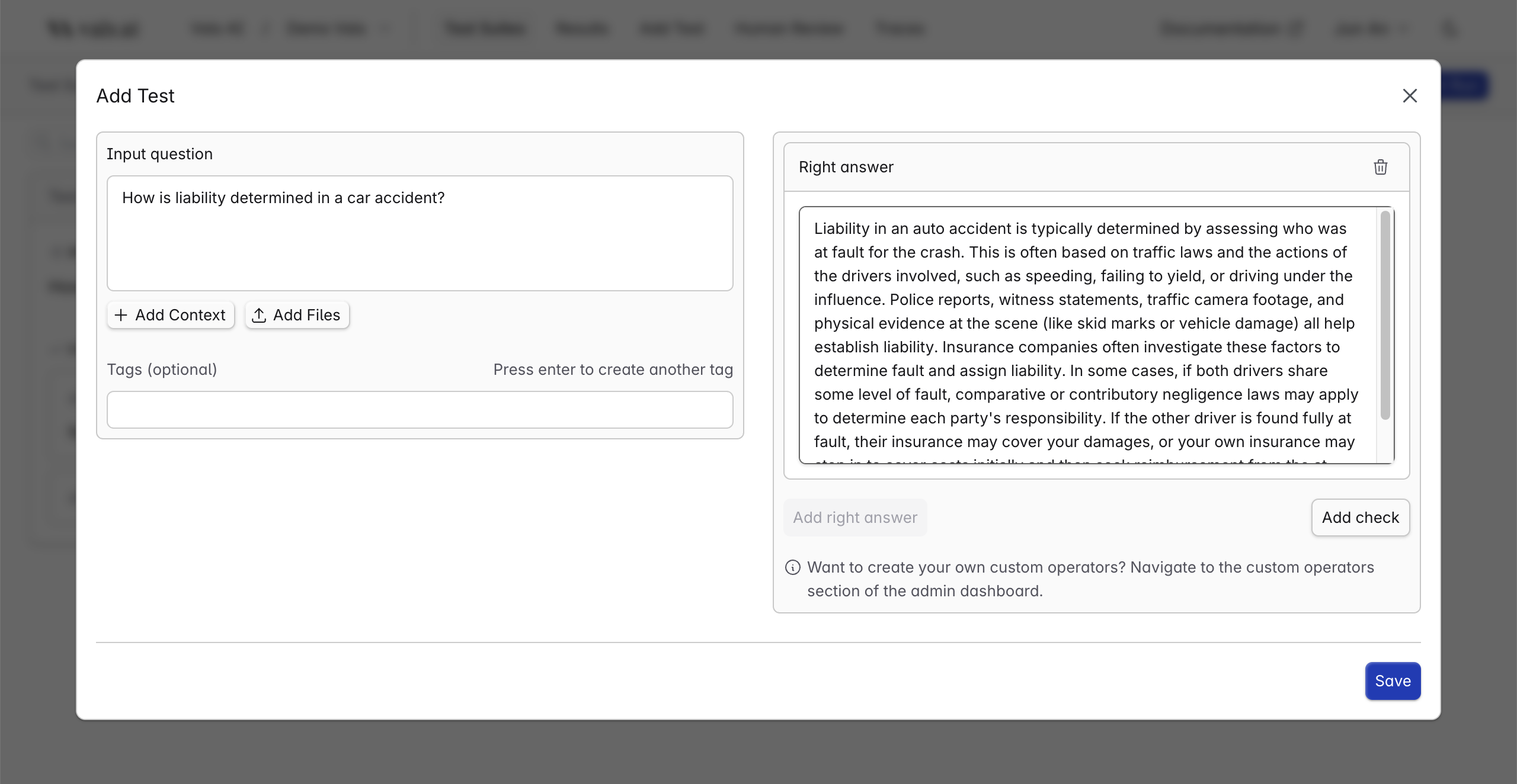 Right Answer Example