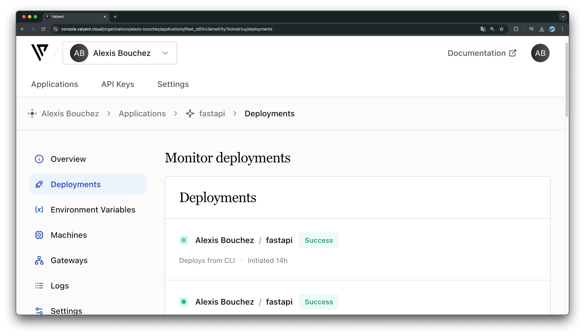 Main screenshot of Valyent platform