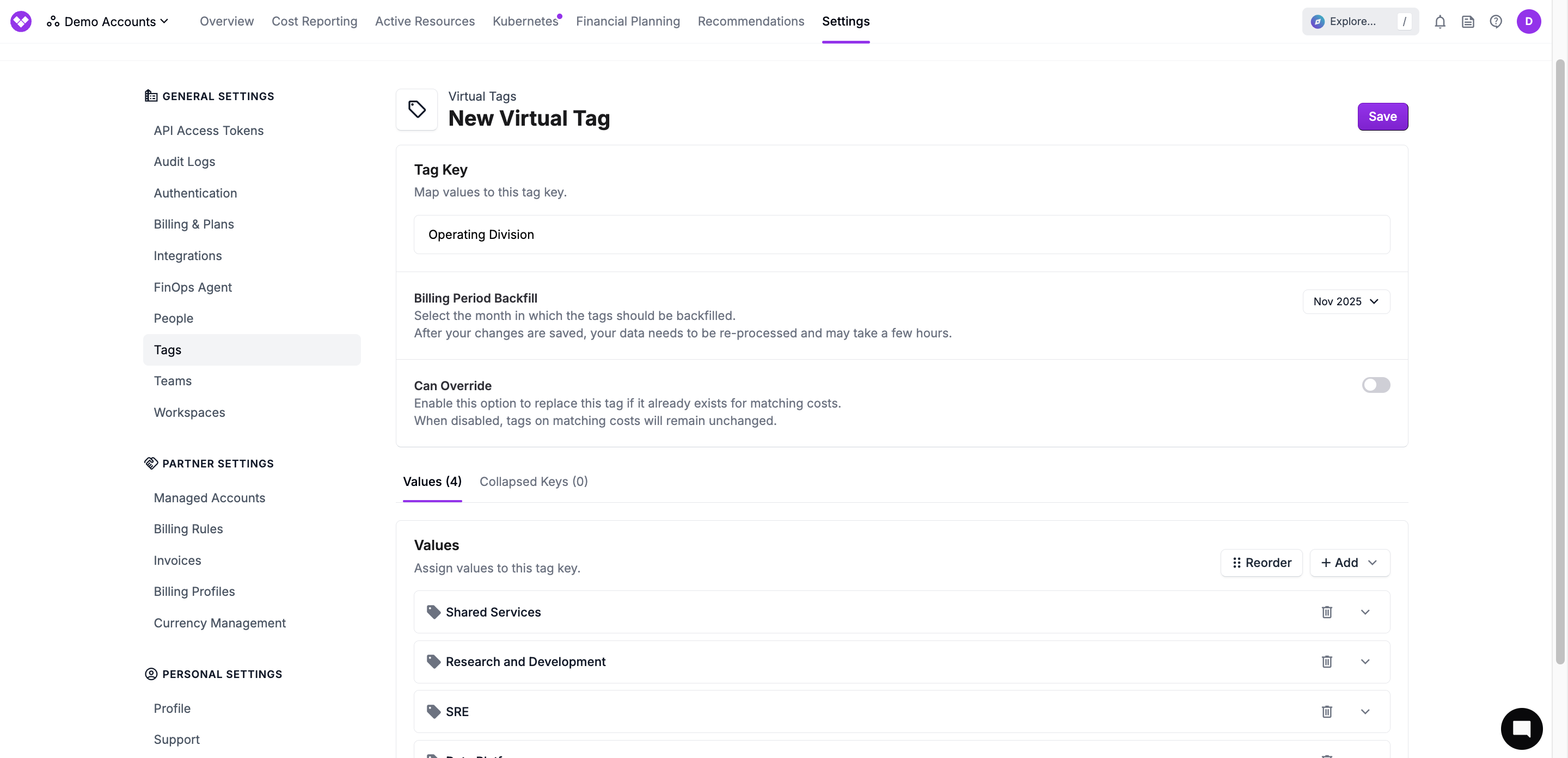 Step 2: Set Up Cost Allocation with Virtual Tags