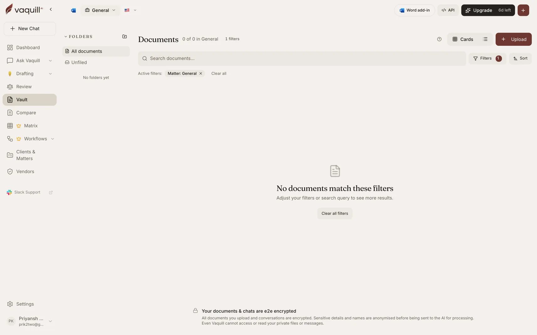 Screenshot of the document library showing uploaded files