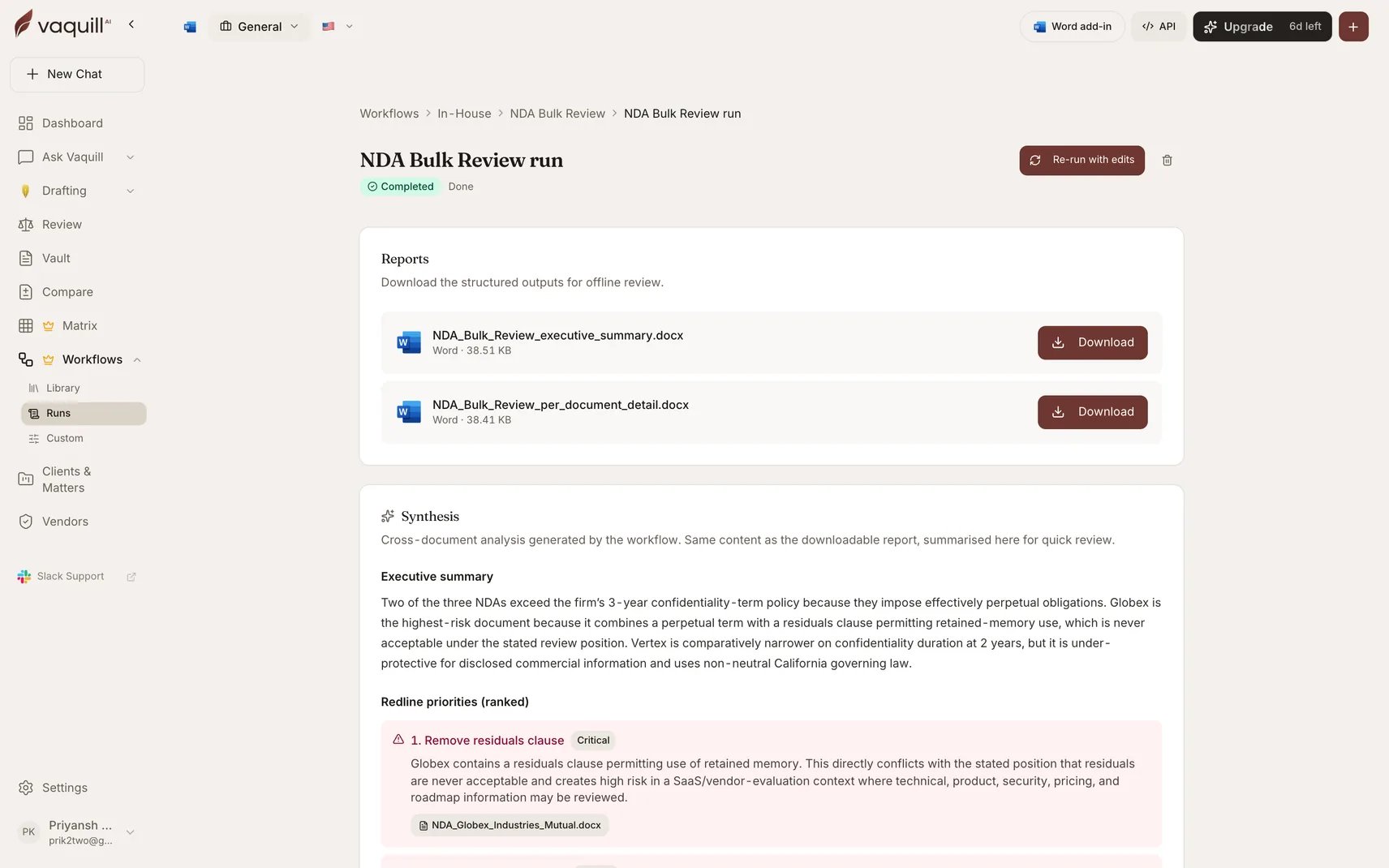 Screenshot of a completed workflow run showing its artifacts ready to download