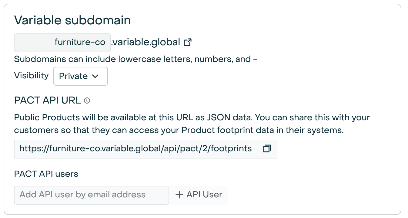 Variable subdomain settings