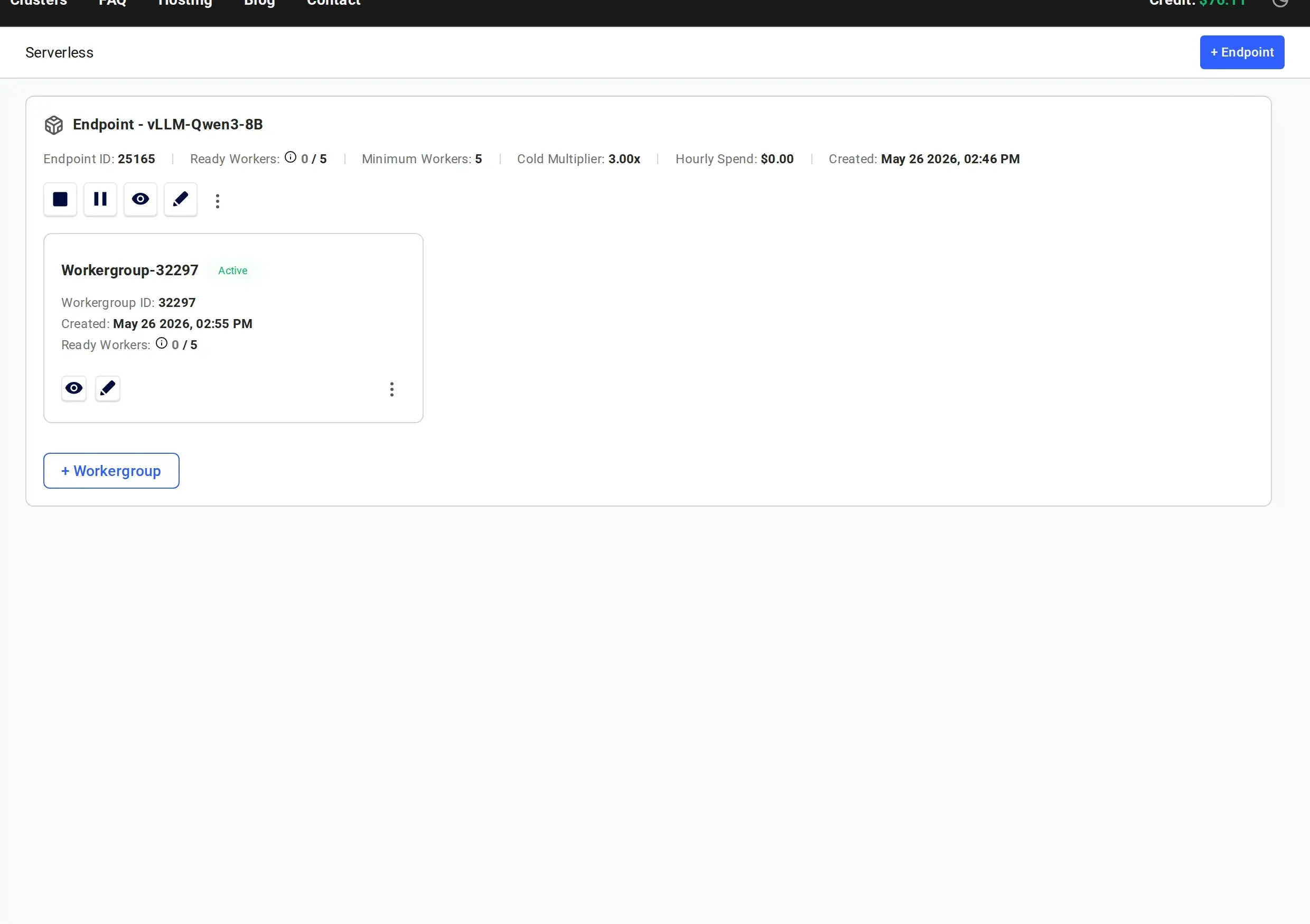 Workers loading in the dashboard