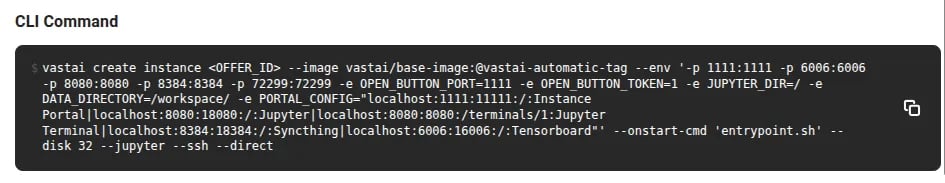 Launch a template via the CLI