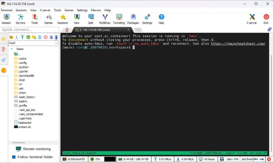 SSH terminal