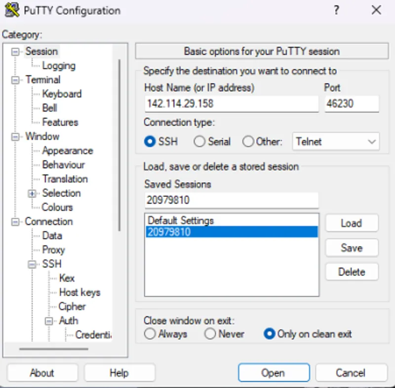 Save connection