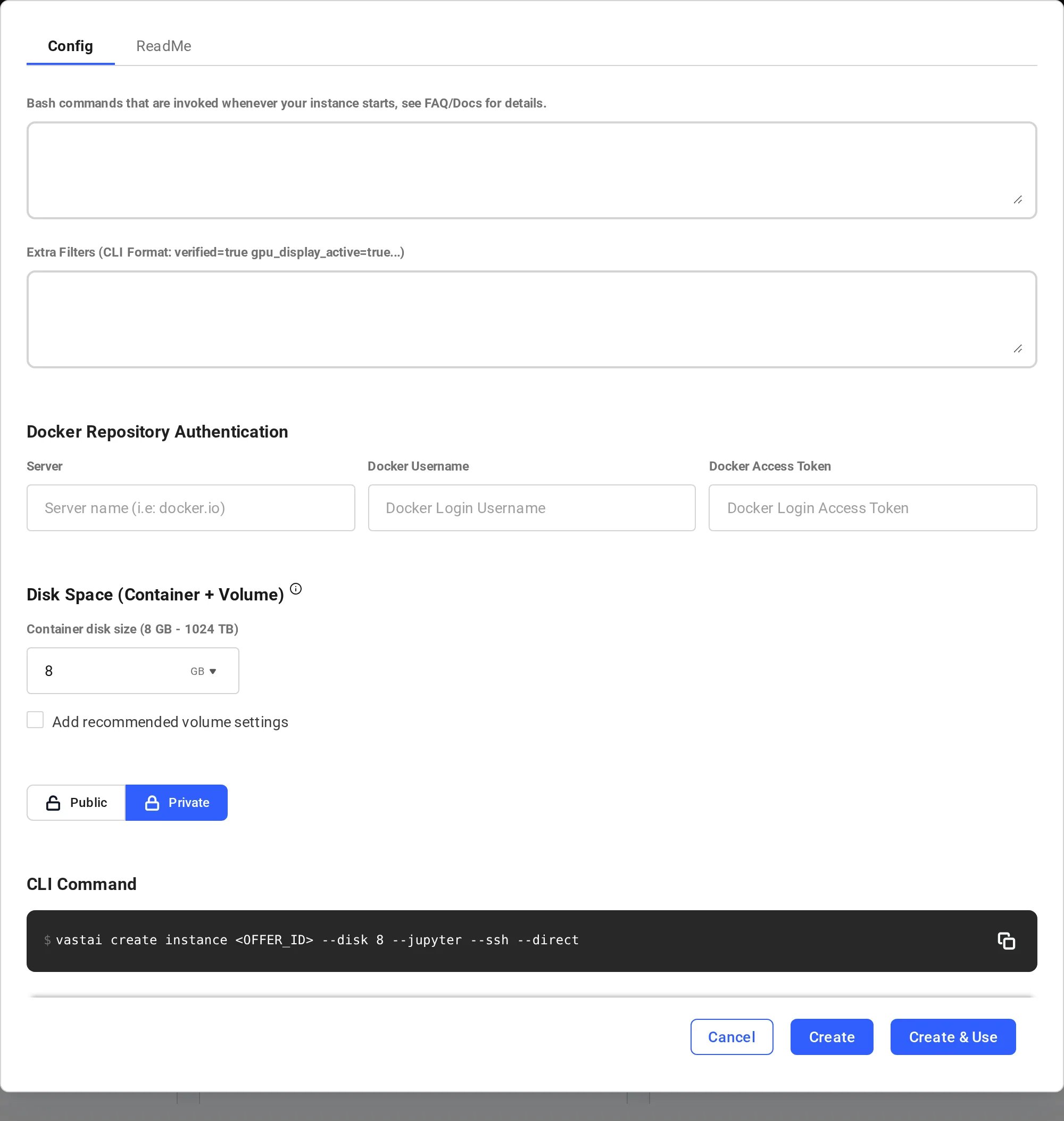 Launch a template via the CLI