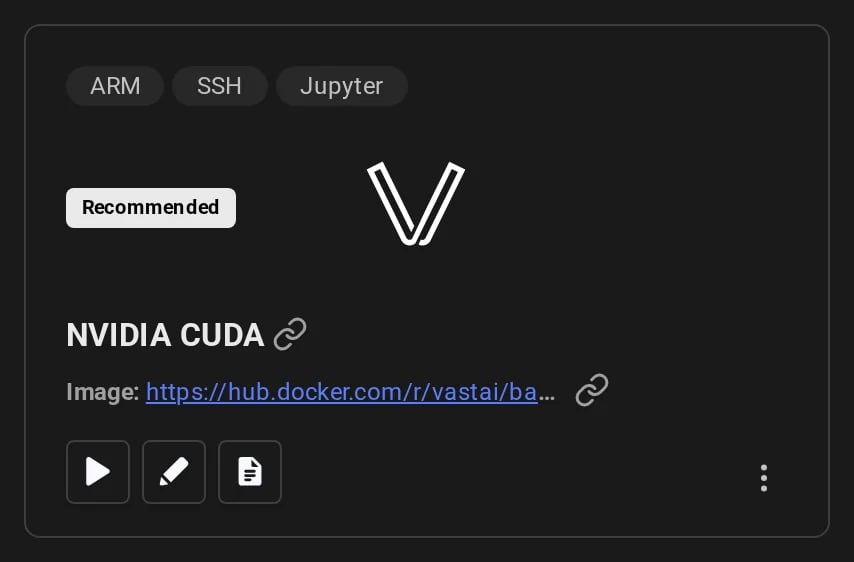 NVIDIA CUDA Template card