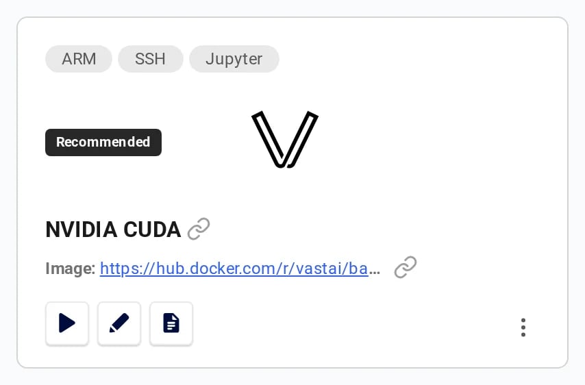 NVIDIA CUDA Template card