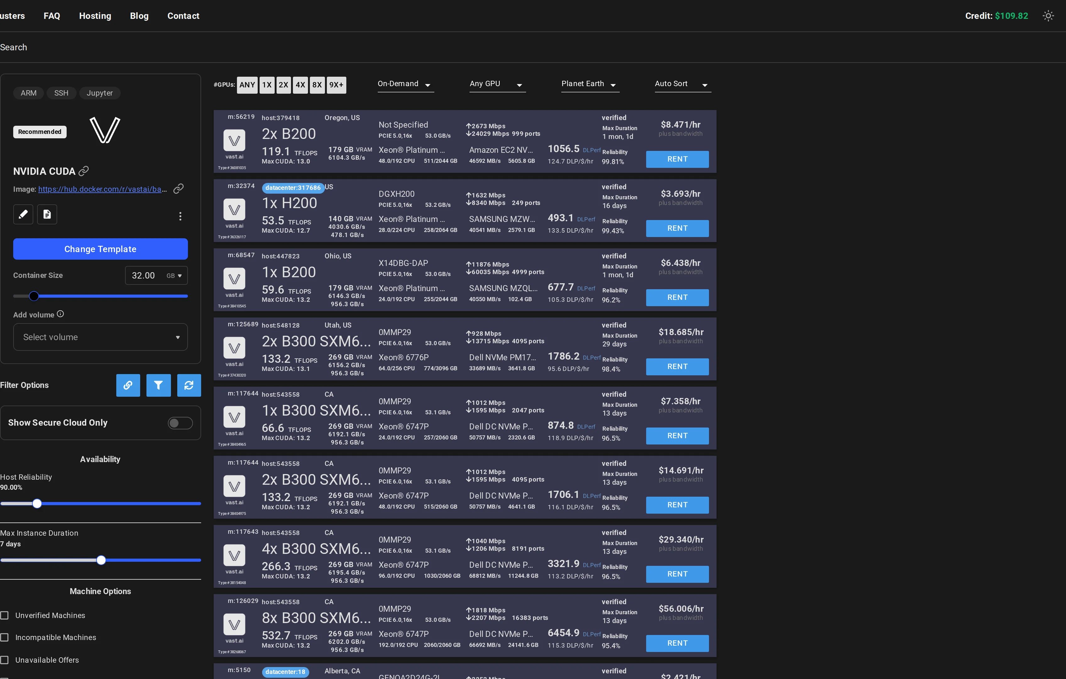 Offers page with GPU filter active