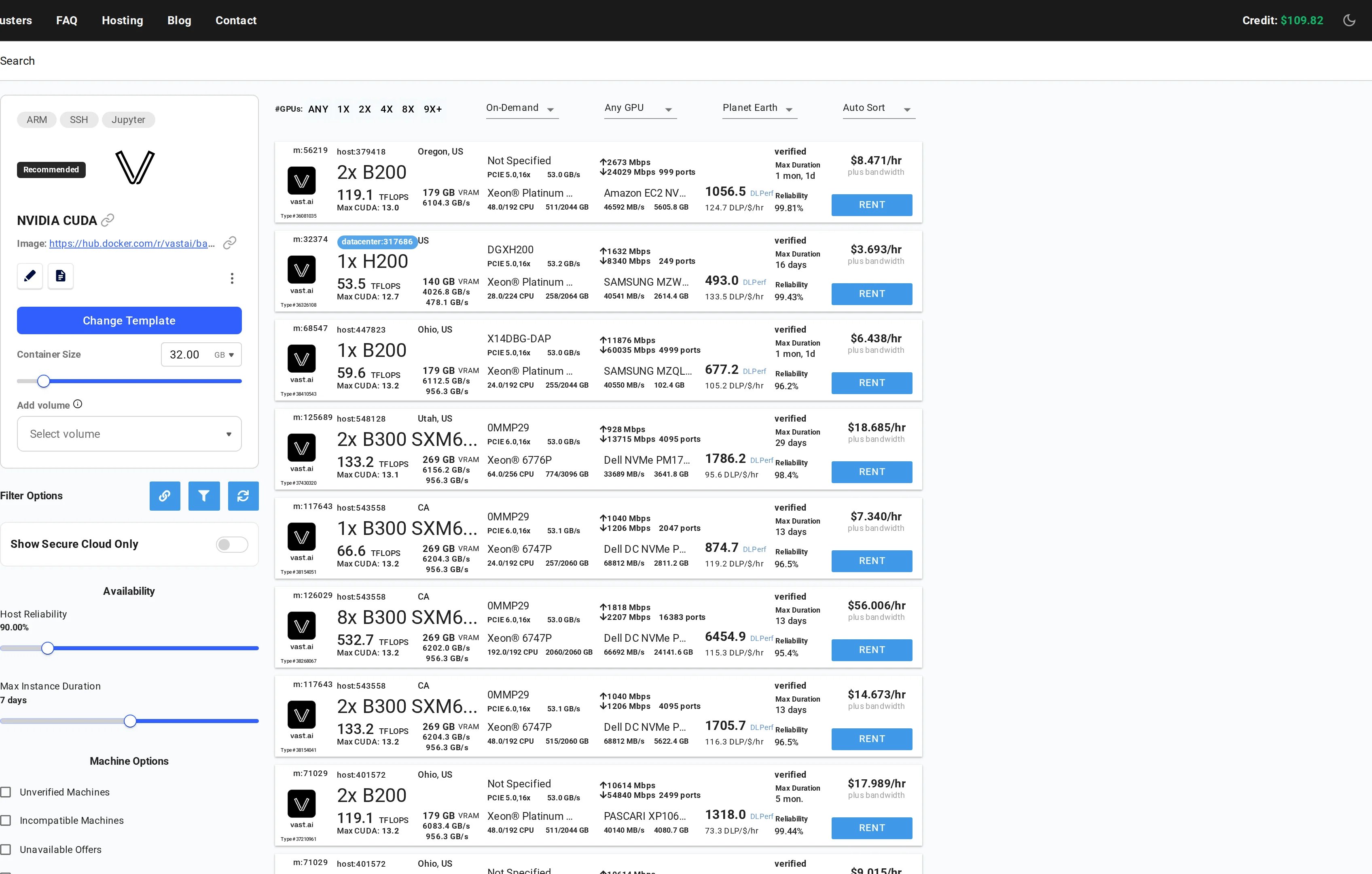 Offers page with GPU filter active