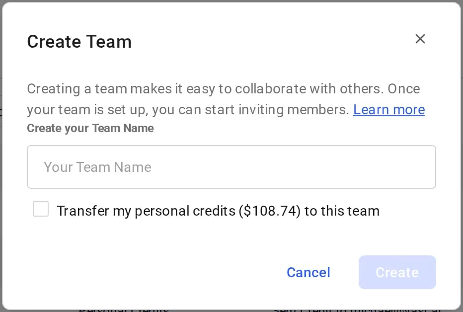 Team Creation