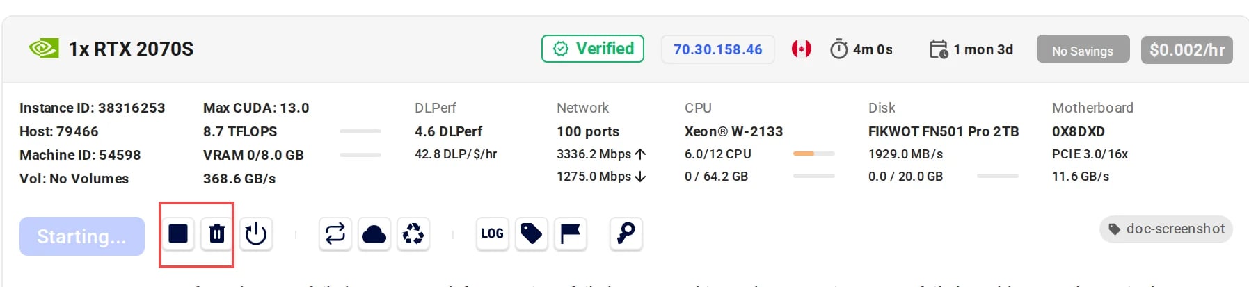 Manage or End Your Instance
