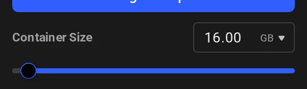 Container size slider on the search page