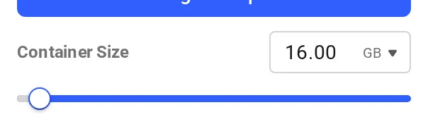 Container size slider on the search page