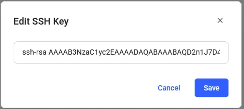 Edit SSH Key