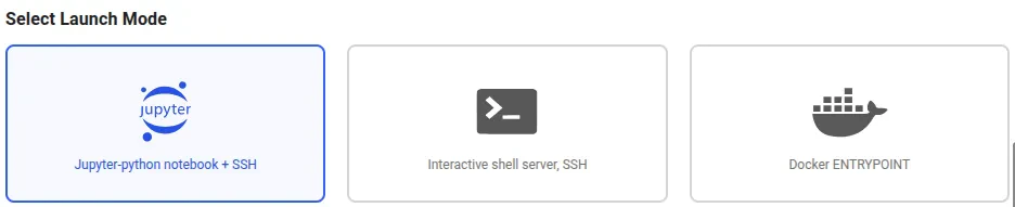 Launch mode selection options