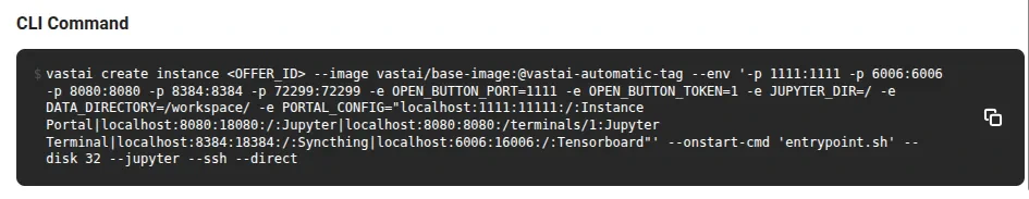 Launch a template via the CLI