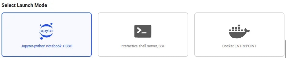 Launch mode selection options