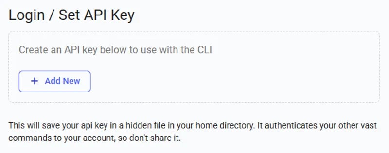 API Key creation