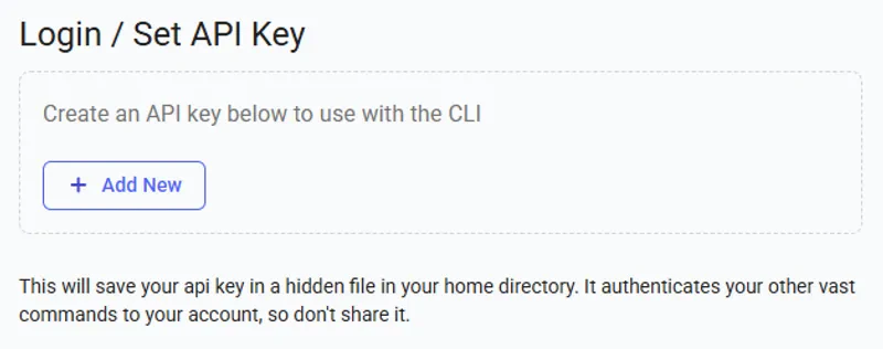 API Key creation