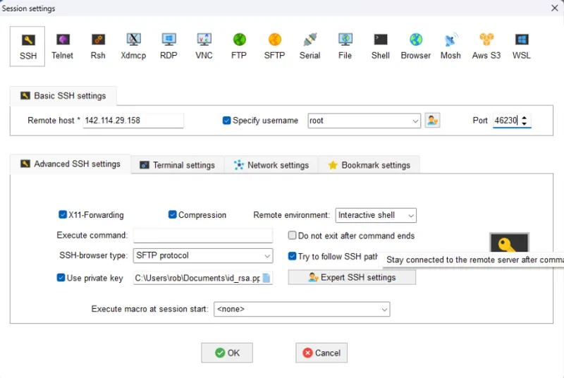 Sesison interface