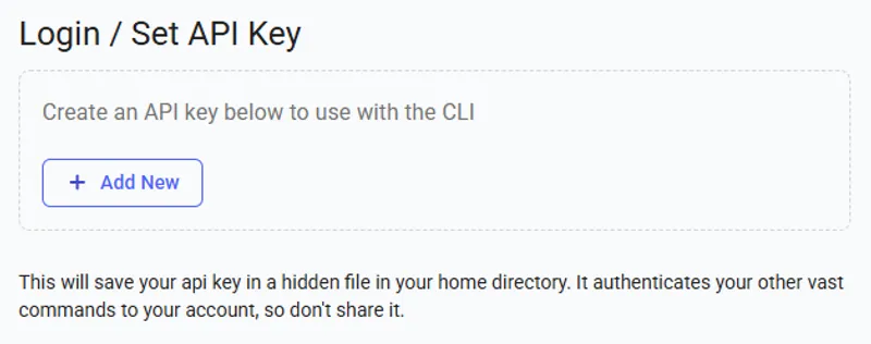 API Key creation
