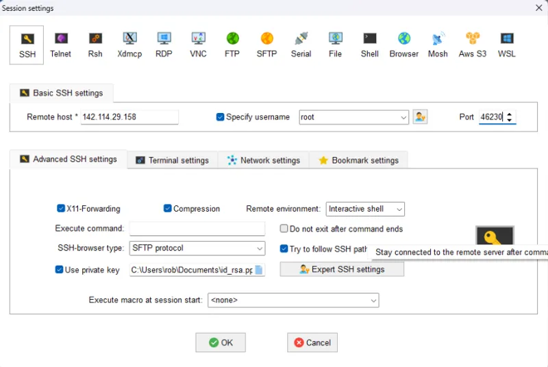 Sesison interface