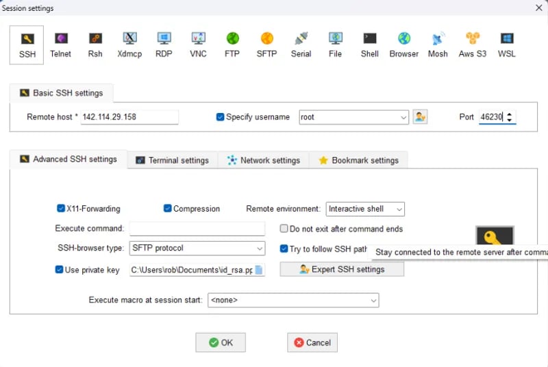 Sesison interface
