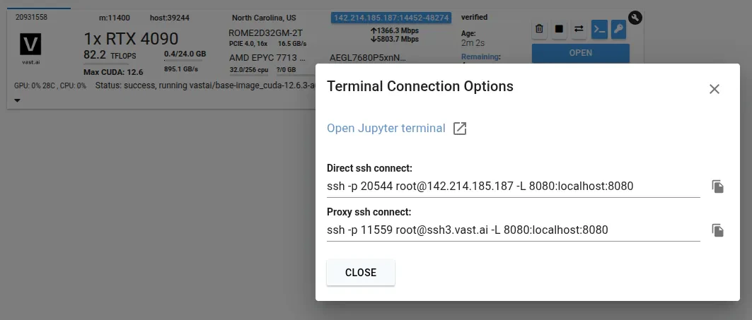 Connection details