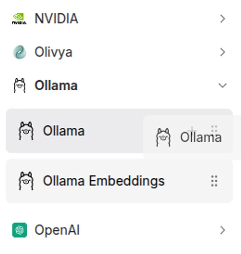 Add Ollama node
