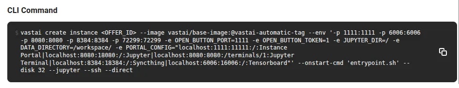 Launch a template via the CLI