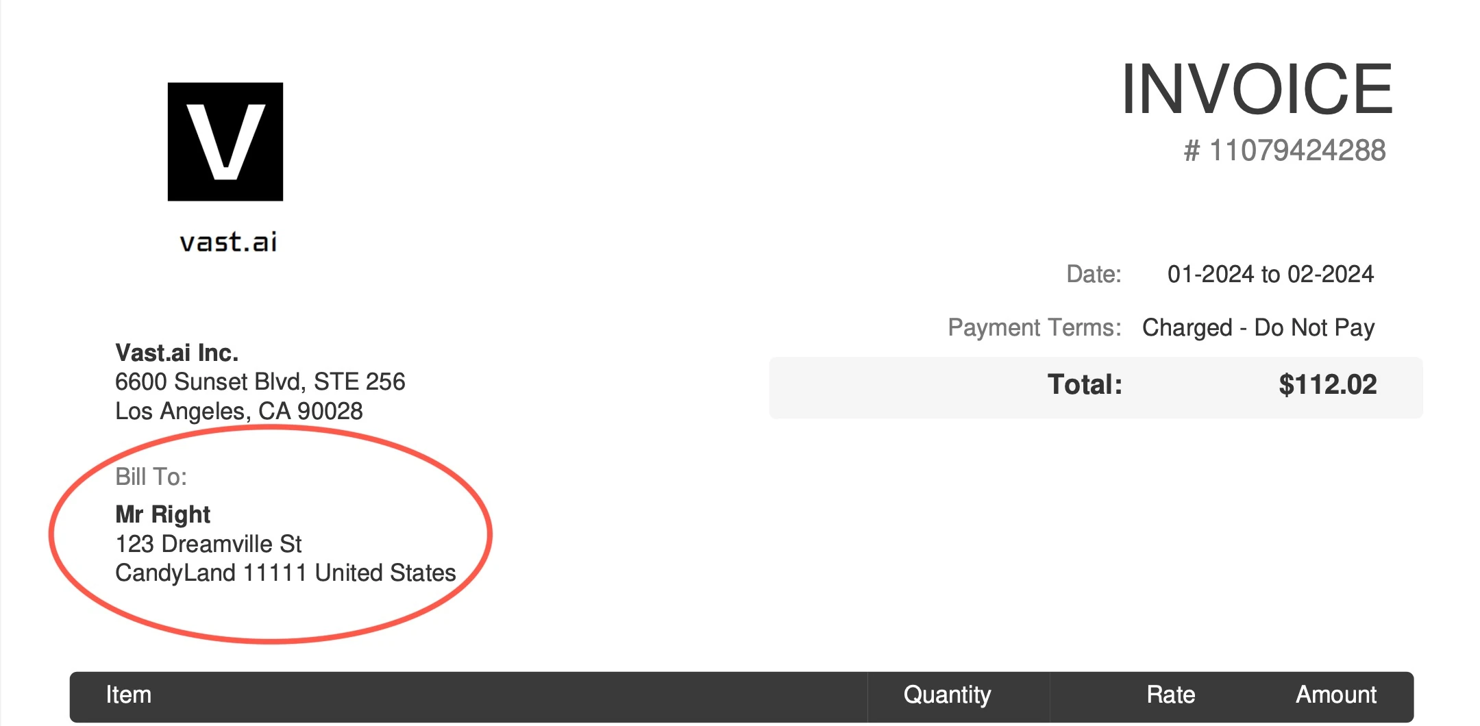 Invoice With Fill Circle