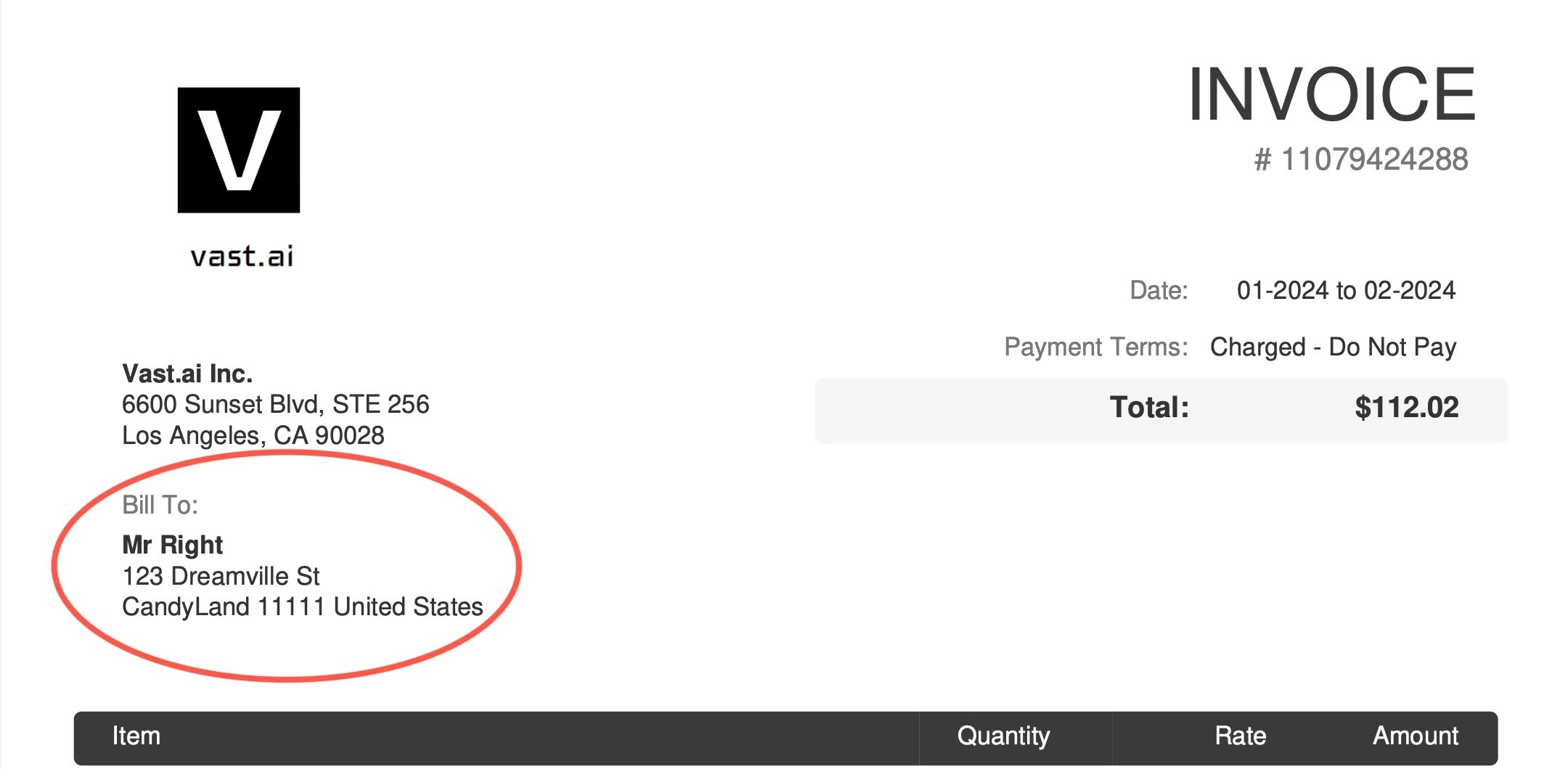 Invoice With Fill Circle