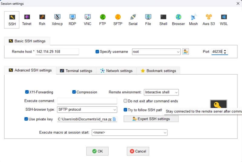 Sesison interface