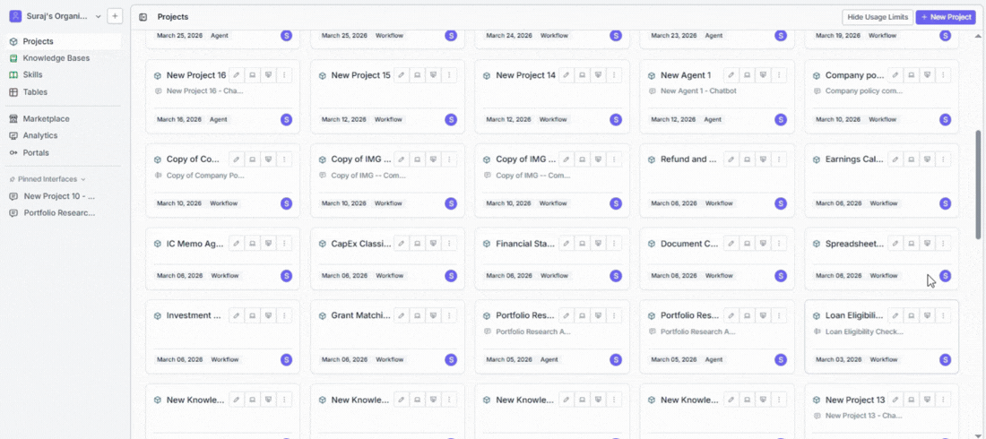 Viewing and unpublishing a template from the Published tab