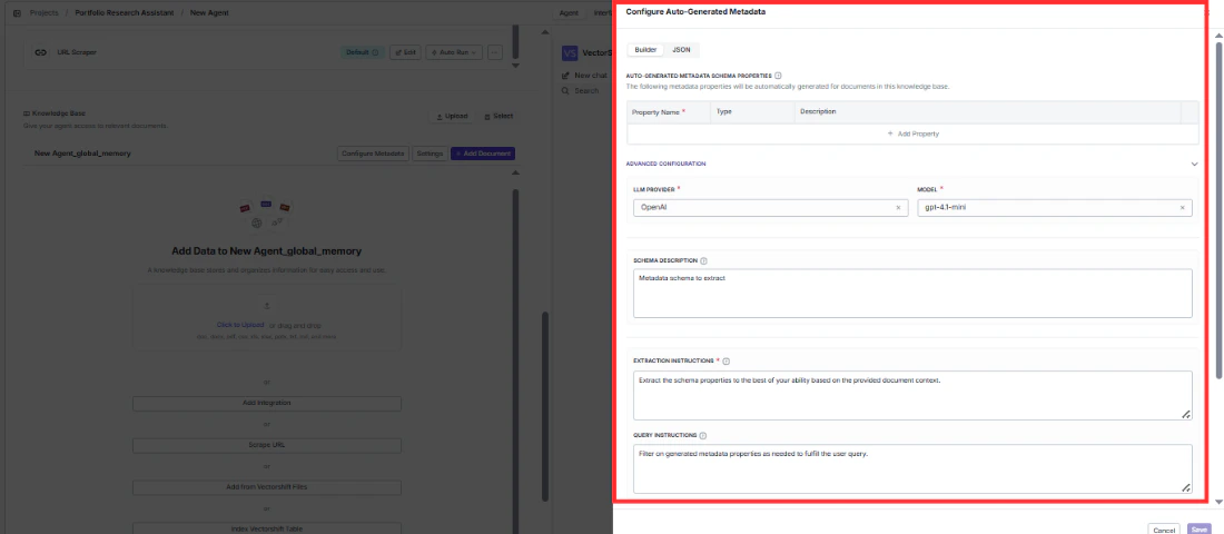 Configure Metadata settings