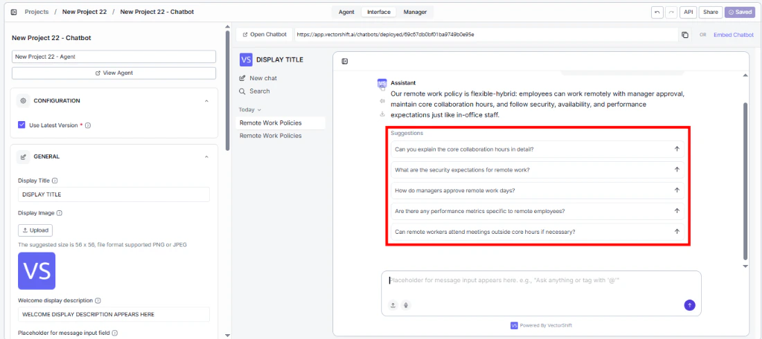 Generate related questions settings