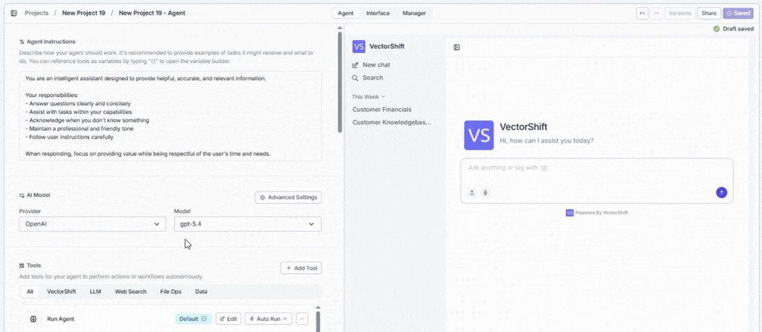 Clicking the sparkle toggle to switch a tool input from dynamic to static mode