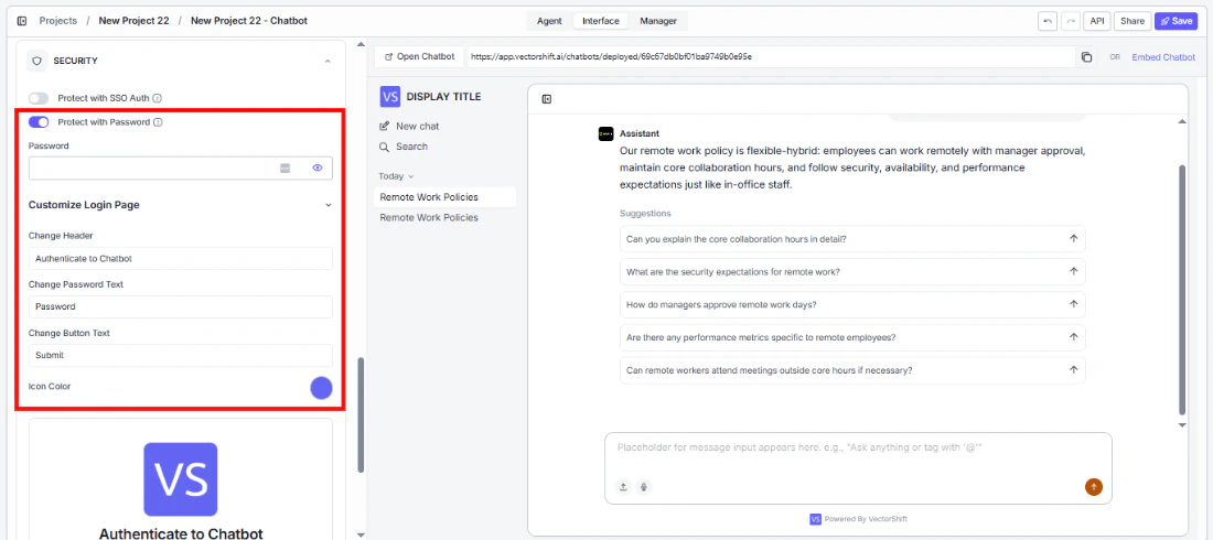 Password protection and login page customization