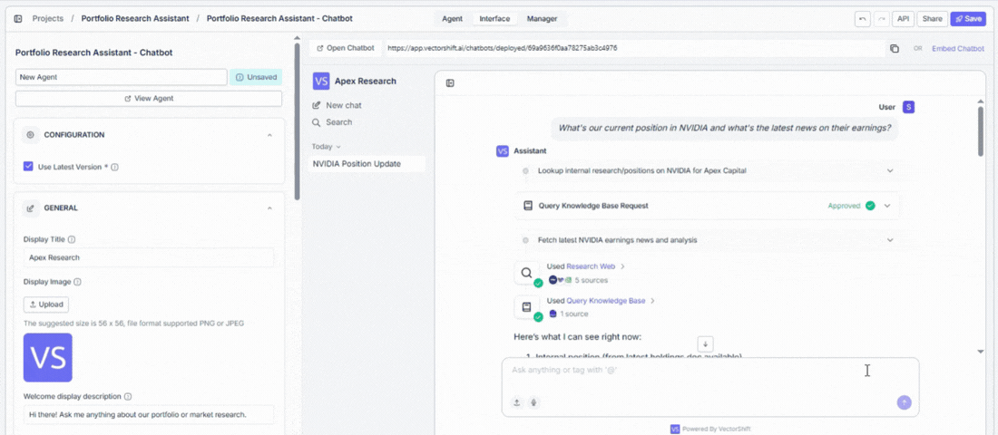 Testing the Agent in the chat preview