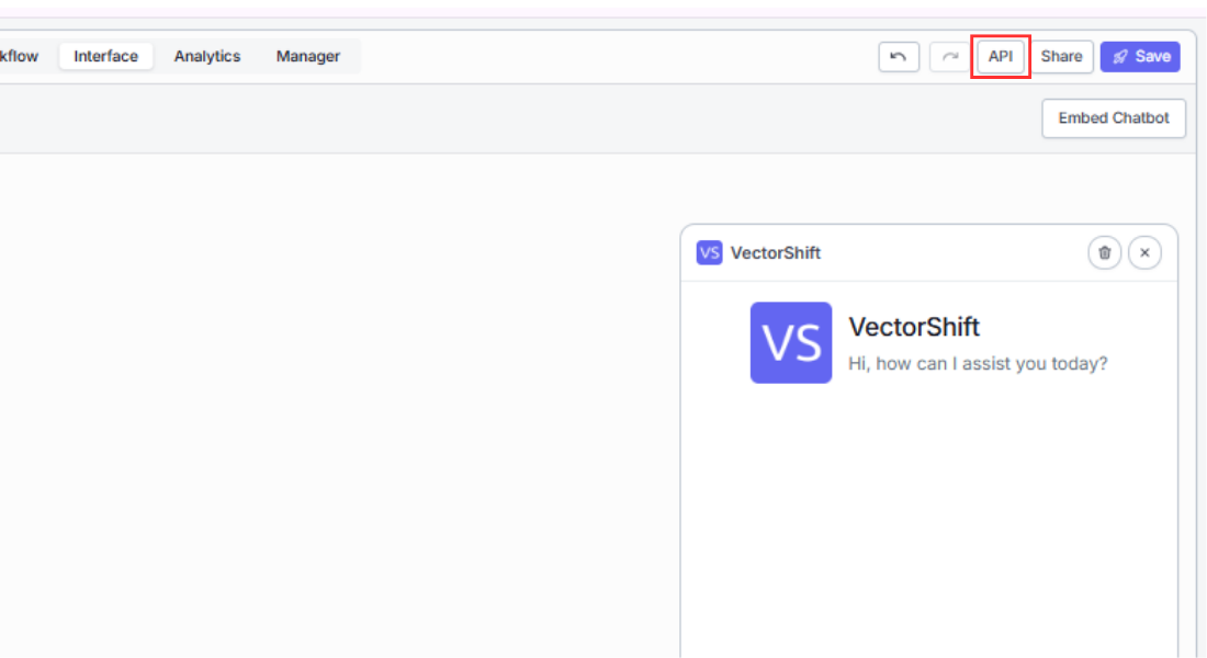 API access - VectorShift