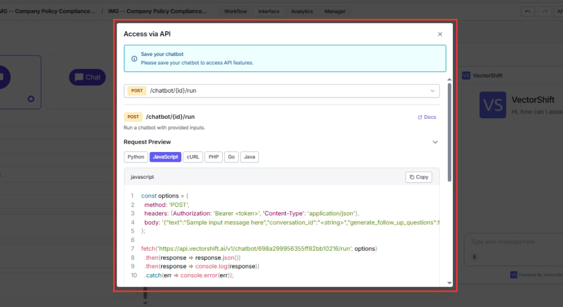 The API Keys page