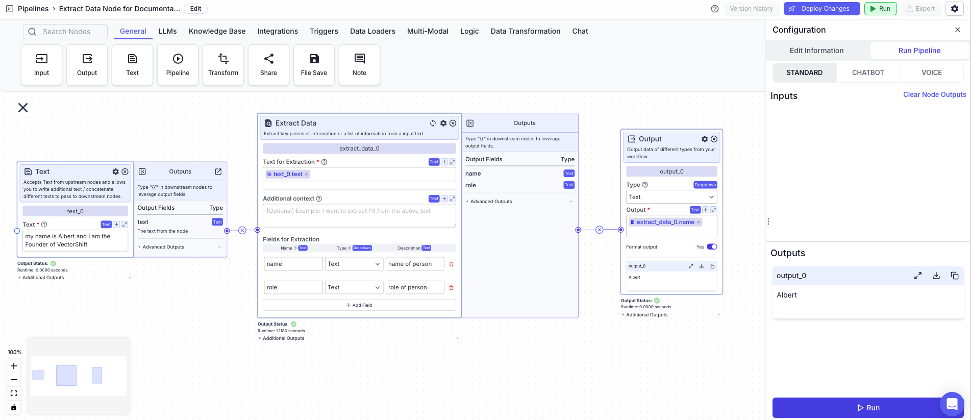Extract Data Node - VectorShift